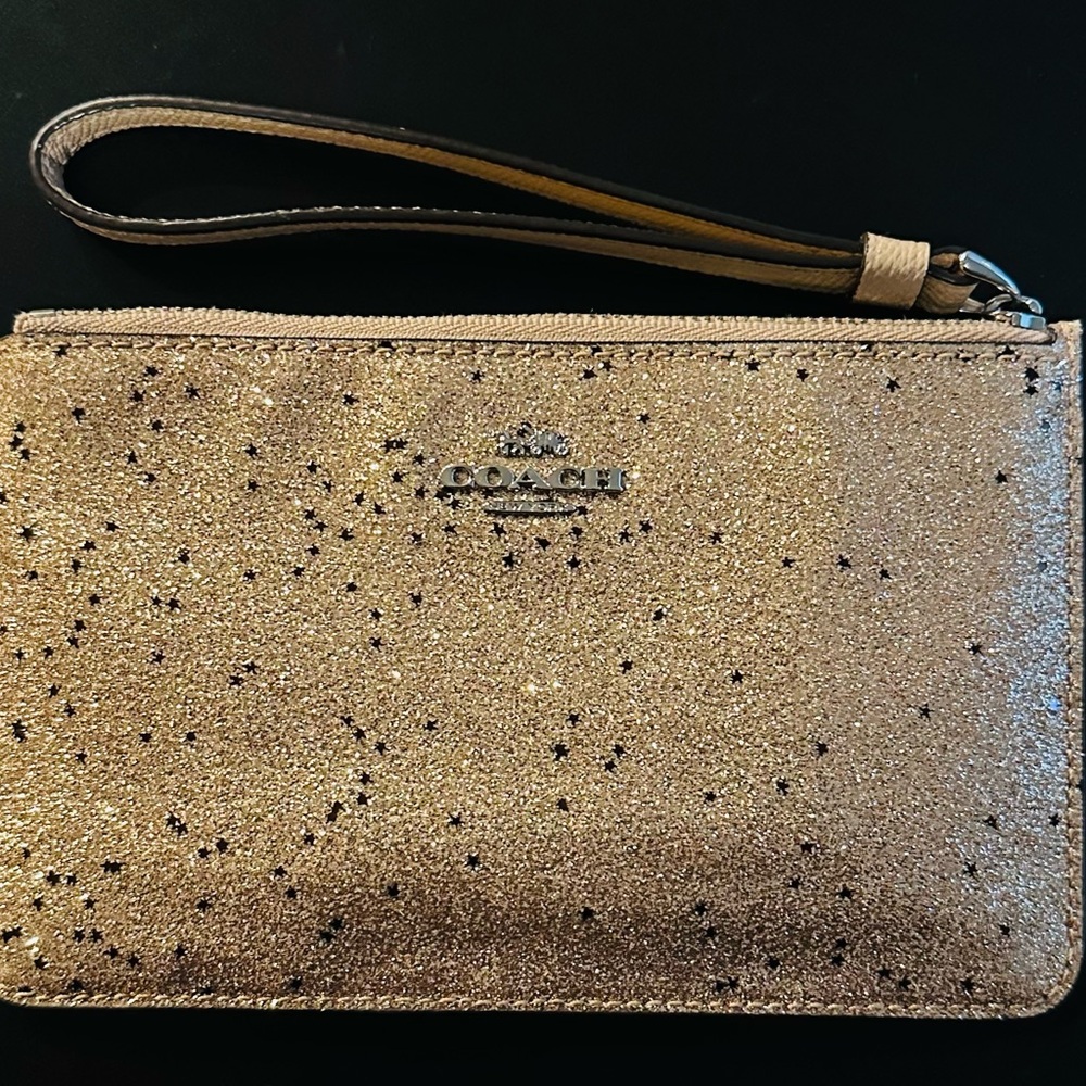 Coach Sparkling Gold Wristlet - Picture 3 of 3